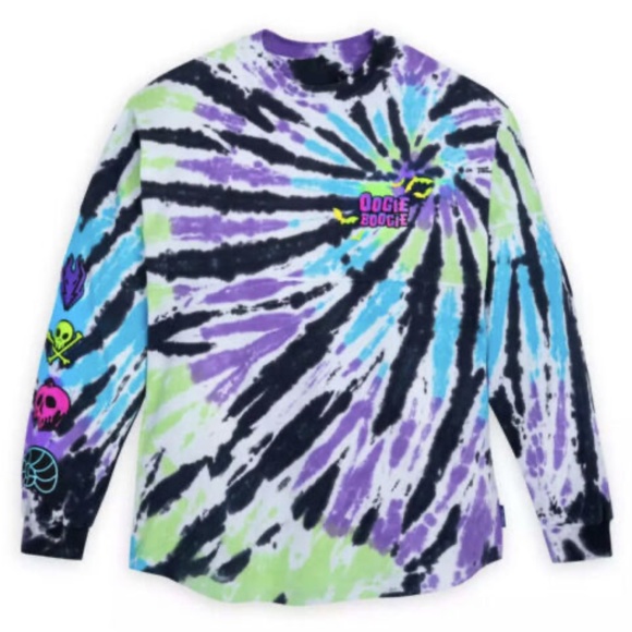 Disney Parks 2022 Oogie Boogie Glow In The Dark Tie Dye Spirit Jersey - NEW - Picture 3 of 3